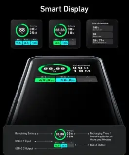 Alternative view of Anker външна батерия Prime 20000 mAh 200W USB-C x 2 USB-A x 1