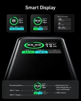 Alternative view of Anker външна батерия Prime 20000 mAh 200W USB-C x 2 USB-A x 1