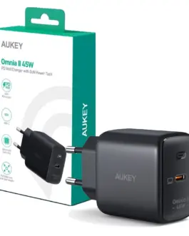 Alternative view of AUKEY AUKEY PA-B2T черен Omnia II GaN мрежово зарядно 4