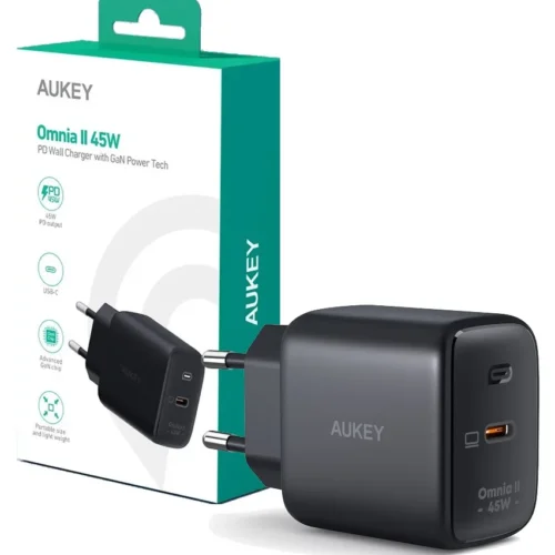AUKEY AUKEY PA-B2T черен Omnia II GaN мрежово зарядно 4