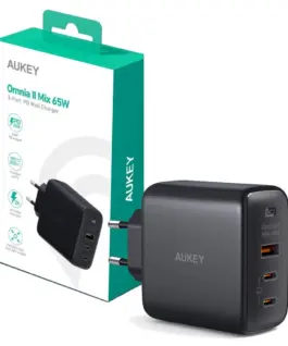 AUKEY AUKEY PA-B6T черен Omni a II GaN мрежово зарядно 3xUSB