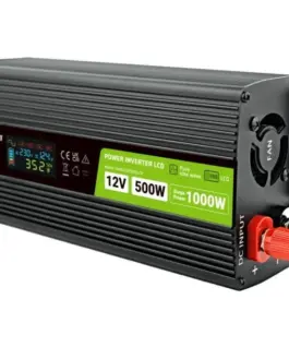 Green Cell LCD конвертор 12V 500W/1000W Pure sine with display