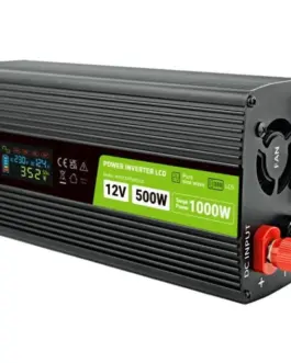 Green Cell LCD конвертор 12V 500W/1000W Pure sine with display