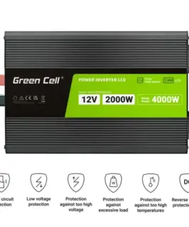 Green Cell LCD конвертор 12V 2000W/4000W Pure sine with display