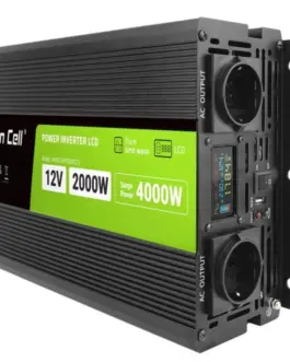 Green Cell LCD конвертор 12V 2000W/4000W Pure sine with display
