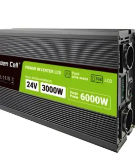 Green Cell LCD конвертор 24V 3000W/6000W Pure sine with display