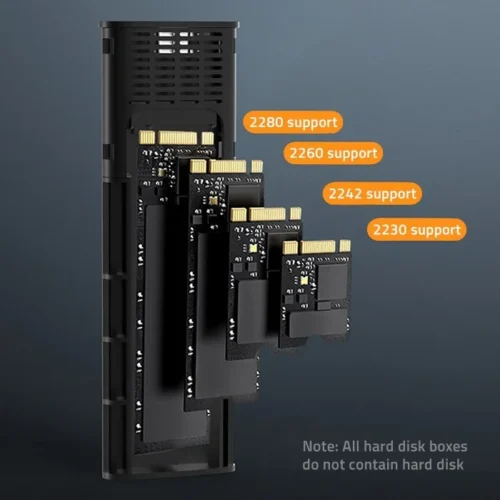 Alternative view of Qoltec Enclosure for drive M.2 SSD, SATA, NVMe, USB C