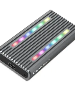 Qoltec Enclosure for drive M.2 SSD SATA NVMe RGB LE