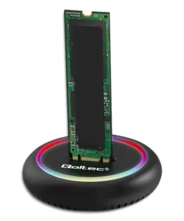Alternative view of Qoltec M.2 SSD drive docking station, SATA, NVMe,USB