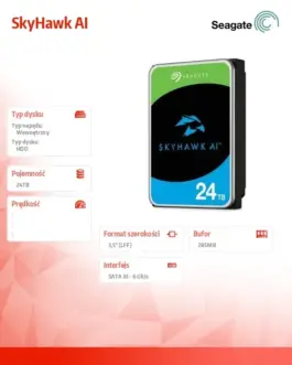 Alternative view of Seagate Disc SkyHawkAI 24TB 3,5 512MB ST24000VE002