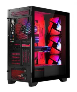 MODECOM черен CASE MISTRAL ARGB FLOW MIDI USB 3.0×2