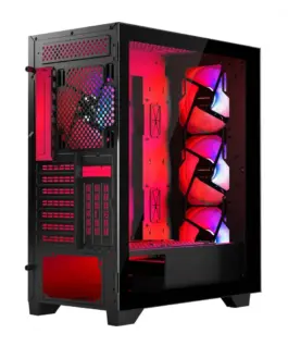 MODECOM черен CASE MISTRAL ARGB FLOW MIDI USB 3.0×2