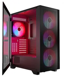 MODECOM черен CASE MISTRAL ARGB FLOW MIDI USB 3.0x2