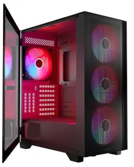 MODECOM черен CASE MISTRAL ARGB FLOW MIDI USB 3.0x2