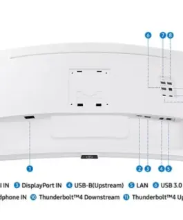 Alternative view of Samsung Monitor 34 inches ViewFinity S65CT VA 3440x1440 UWQHD 21:9 1xHDMI 1xDP 2xTB 4.0(90W/15W) 3xUSB 3.0 LAN 5ms 100Hz HAS speakers curved бял 2Yd2d