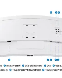 Alternative view of Samsung Monitor 34 inches ViewFinity S65CT VA 3440x1440 UWQHD 21:9 1xHDMI 1xDP 2xTB 4.0(90W/15W) 3xUSB 3.0 LAN 5ms 100Hz HAS speakers curved бял 2Yd2d