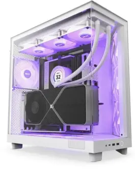 NZXT кутия за компютър H6 Flow RGB with window бял