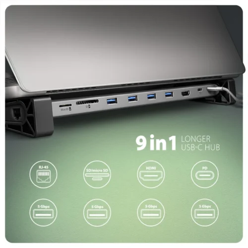 AXAGON HMC-10HLS USB hub 10in1 5Gbps