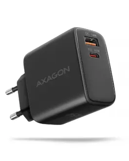 AXAGON ACU-PQ45 PD&QC 2-port мрежово зарядно 45W черен