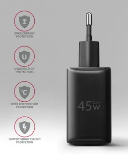AXAGON ACU-PQ45 PD&QC 2-port мрежово зарядно 45W черен
