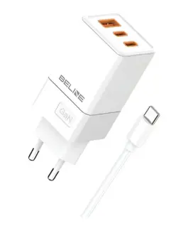 Beline зарядно 65W GaN 2xUSB-C +USB-A + USB-C кабел