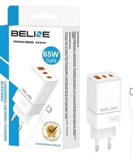 Alternative view of Beline зарядно 65W GaN 2xUSB-C +USB-A + USB-C кабел