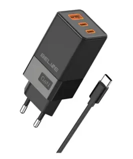 Beline зарядно 65W GaN 2xUSB-C +USB-A + USB-C кабел bl