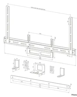 Alternative view of Neomounts AV2-500BL holder POLY 43-110 200x200-800x600 10KG