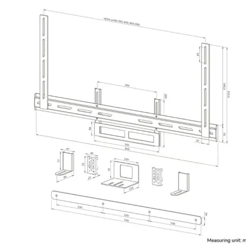 Neomounts AV2-500BL holder POLY 43-110 200×200-800×600 10KG