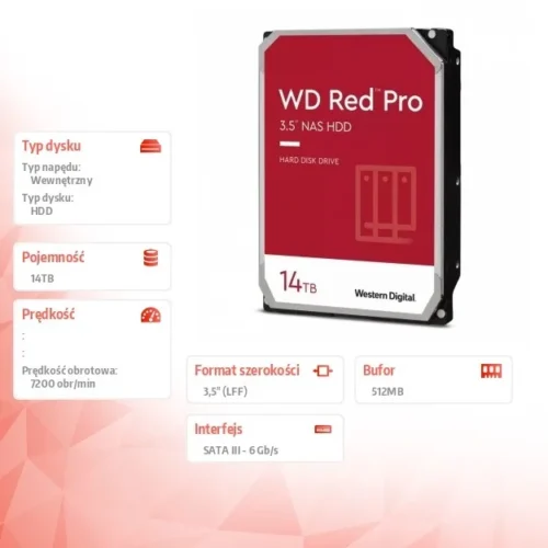 Western Digital HDD WD червен Pro 14TB 3