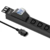 Qoltec Power strip for RACK 19cali | circuit breaker | 1U | 10A | PDU 8xIEC C13 |