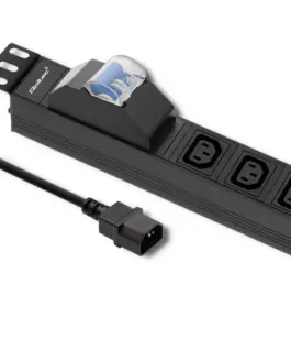 Qoltec Power strip for RACK 19cali | circuit breaker | 1U | 10A | PDU 8xIEC C13 | 2m