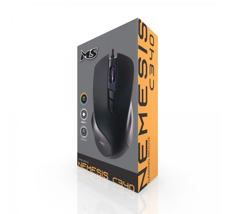 MS Wiчервен gaming мишка Nemesis C340 4000 DPI RGB LED programmable buttons черен - Image 5