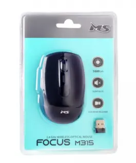 MS Wireless мишка silent click Focus M315 1600 DPI черен