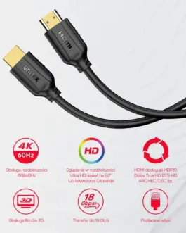 Alternative view of Unitek HDMI кабел 2.0 4K 60Hz ,15m C11079BK-15M