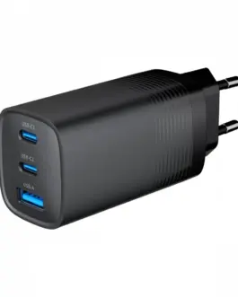Gembird Power Delivery зарядно 1xA 2xC GaN 65W черен