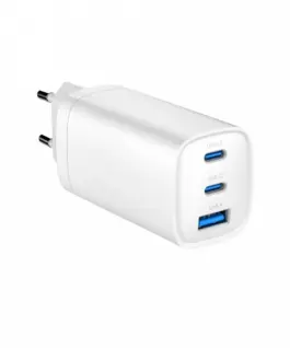 Gembird Power Delivery зарядно 1xA 2xC GaN 65W бял