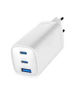 Gembird Power Delivery зарядно 1xA 2xC GaN 65W бял