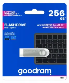 GOODRAM Pendrive UNO3 256GB USB 3.2 Gen1 silver