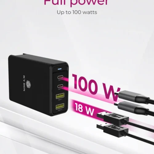 IcyBox ICYBOX IB-PS104-PD 100W 2xType-C+2xType-A