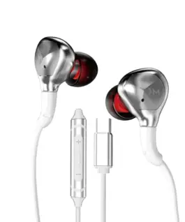 WEKOME Wiчервен слушалки HiFi USB-C бял