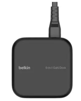 Alternative view of Belkin GaN 6in1 USB-A USB-C Eth HDMI PD Docking Station