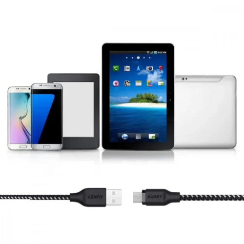 Alternative view of AUKEY AUKEY CB-AM2 Nylon Quic k Charge micro USB-USB