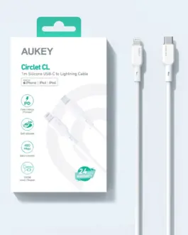Alternative view of AUKEY AUKEY CB-SCL2 бял sil con Lightning-USB C Cab