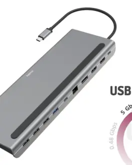 Alternative view of Hama USB C docking station 10 ports