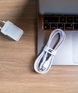 Alternative view of Green Cell PowerStream USB-C to Lightning 1m MFI кабел, PD, бял