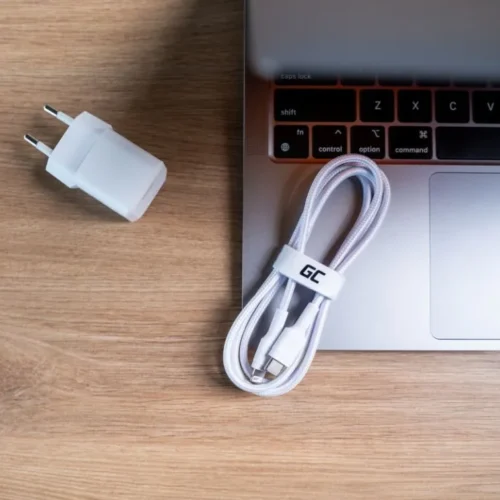 Alternative view of Green Cell PowerStream USB-C to Lightning 1m MFI кабел, PD, бял