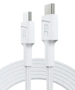Green Cell PowerStream USB-C to USB-C кабел 2m PD 60W QC 3.0 бял