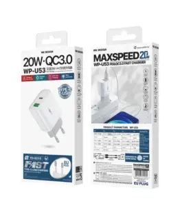 Alternative view of WEKOME Mains зарядно USB-C PD 20W & USB-A QC3.0 18W