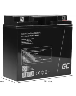 Alternative view of Green Cell AGM battery 12V 15Ah
